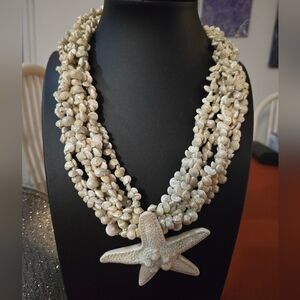 Elegant Cream Starfish Necklace